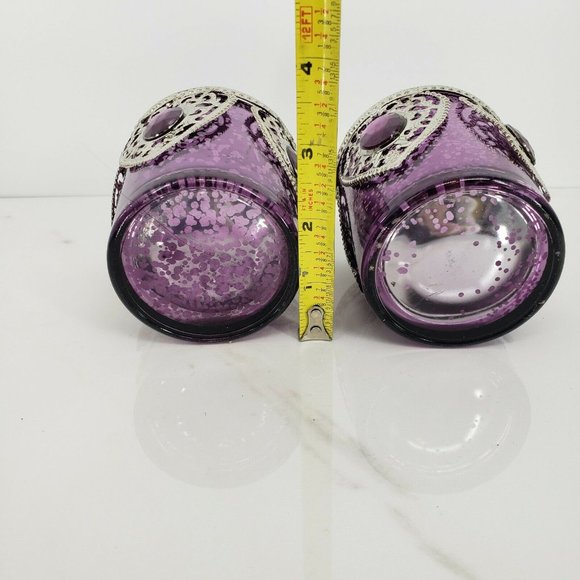 Set Of 2 Jewel Embellished Colorful Votives - Picture 3 of 4